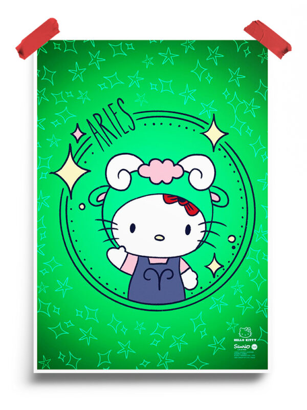 Aries Hello Kitty Zodiac Poster