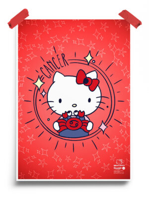 Cancer Hello Kitty Zodiac Poster