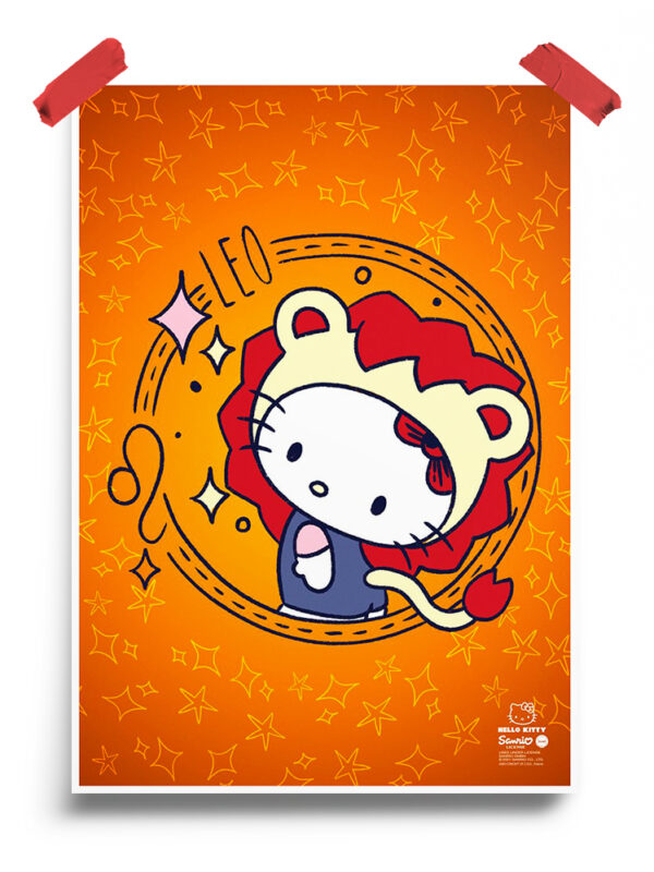 Leo Hello Kitty Zodiac Poster