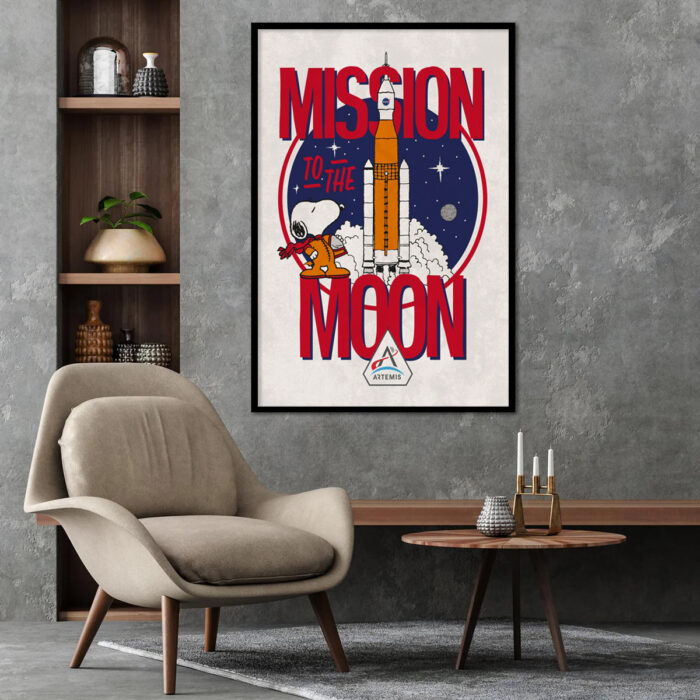 Mission To The Moon Peanuts Poster