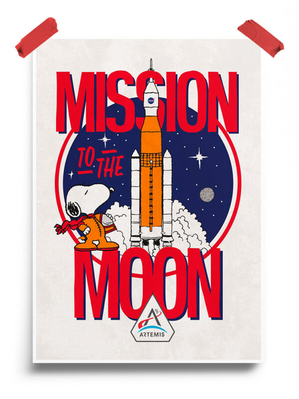 Mission To The Moon Peanuts Poster