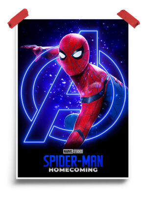 Spiderman Homecoming Neon Poster
