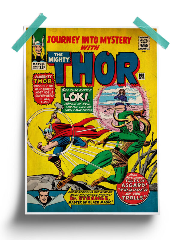 Marvel : Vintage Loki vs Thor Poster