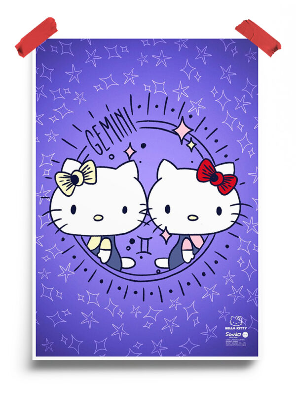 Gemini Hello Kitty Zodiac Poster
