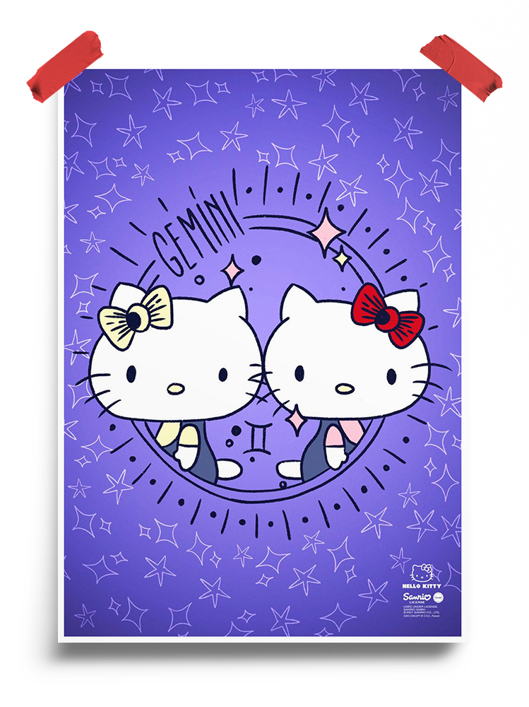 Gemini Hello Kitty Zodiac Poster