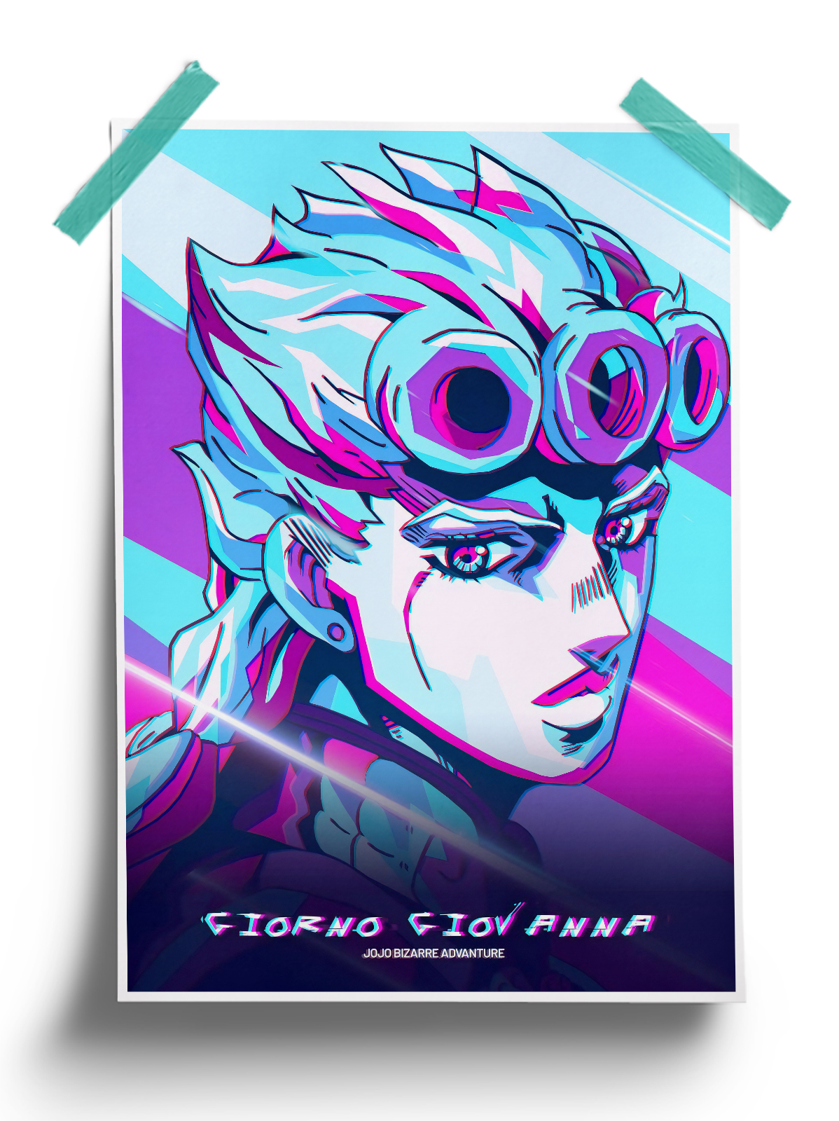 JoJo's Bizarre Adventure | Giorno Giovanna Retro anime Poster