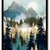 Misty Pines Topography Poster