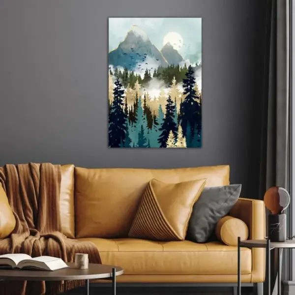 Misty Pines Topography Poster