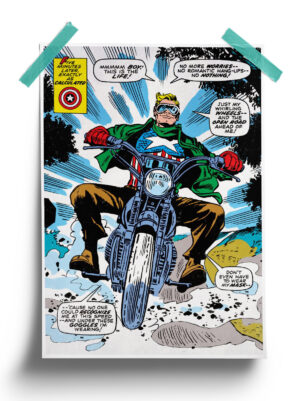 Marvel Comics Soldier Vintage Captain America Poster