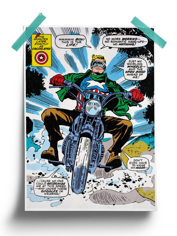 Marvel Comics Soldier Vintage Captain America Poster