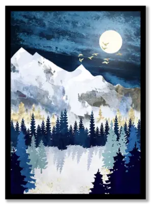 Moonlit Snow Poster