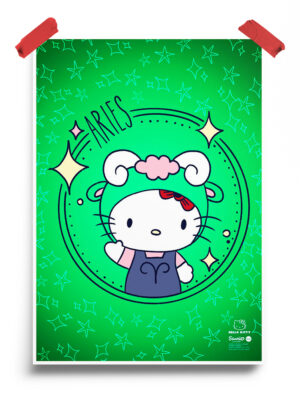 Aries Hello Kitty Zodiac Poster