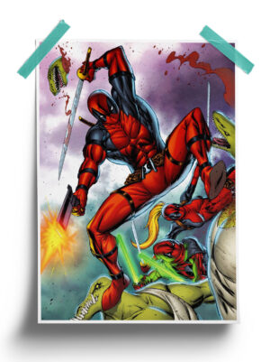 DC Comics : Deadpool vs Reptiles Poster