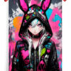 Kawaii Cat Girl Graffiti Poster