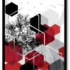 Red Geometric Hexagon Poster