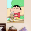 Shinchan drinking Boba Coffee Art Poster