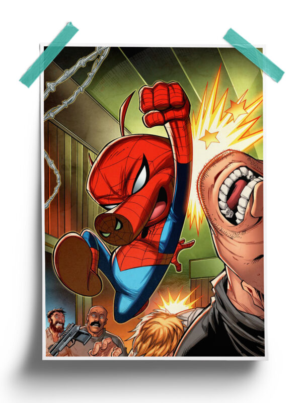Marvel Comics Fight Spider Ham Poster