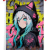 Bunny Girl Graffiti Art Poster