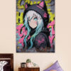 Bunny Girl Graffiti Art Poster