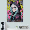 Bunny Girl Graffiti Art Poster