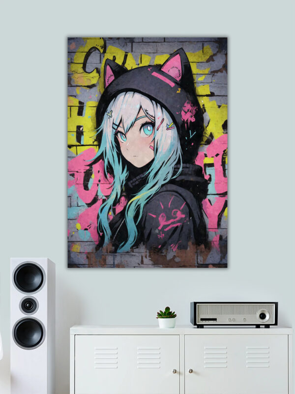 Bunny Girl Graffiti Art Poster