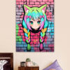 Neon Nekomimi Graffiti Art Poster