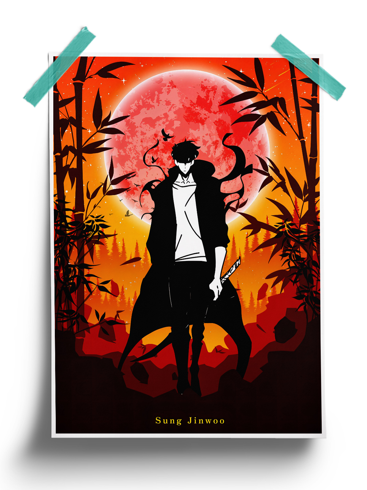 Solo Leveling minimalist anime Poster