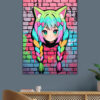 Neon Nekomimi Graffiti Art Poster