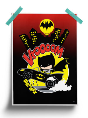 DC Comics Chibi Batman Night Driving Poster