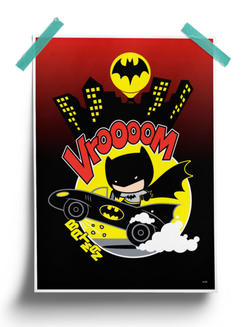 DC Comics Chibi Batman Night Driving Poster