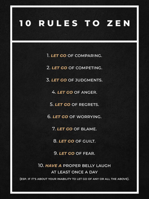 10 Rules to Zen motivational Quote Poster