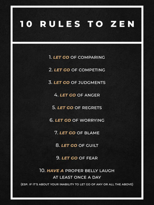 10 Rules to Zen motivational Quote Poster