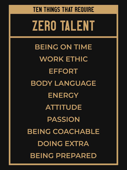10 things that require Zero Talent motivational Quote Poster