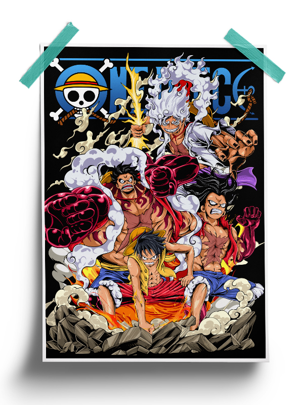 One Piece | Luffy all forms anime Poster