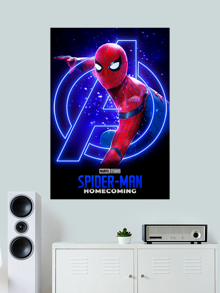 Spiderman Homecoming Neon Poster