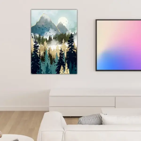 Misty Pines Topography Poster
