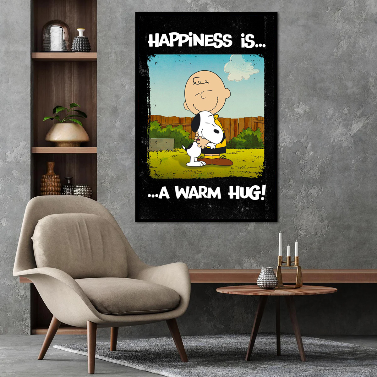 Happiness is a warm Hug Peanuts Poster