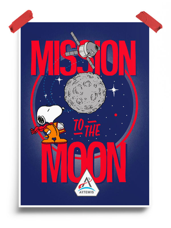 Mission to the Dark Moon Peanuts Poster