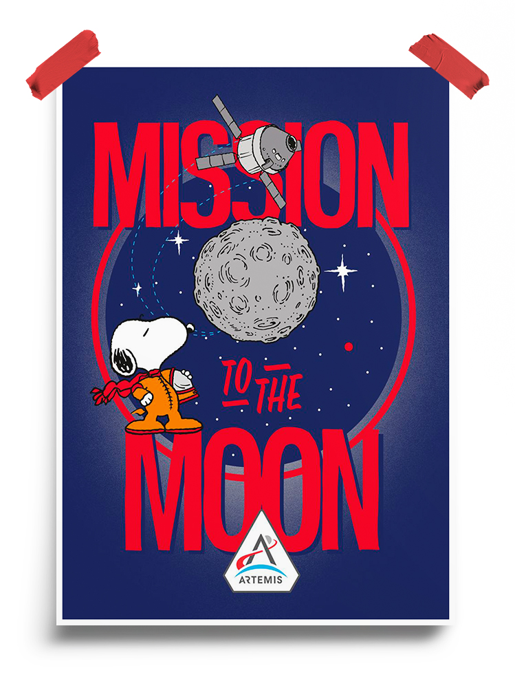 Mission to the Dark Moon Peanuts Poster