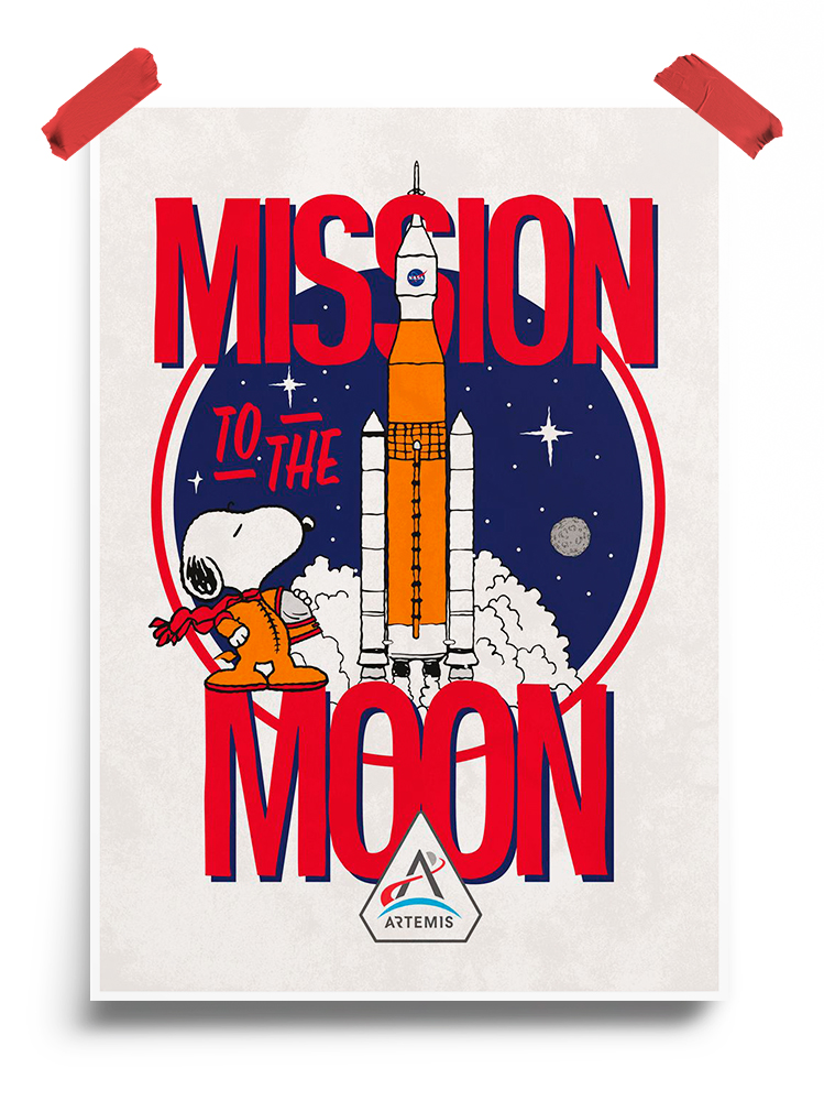 Mission to the Moon Peanuts Poster