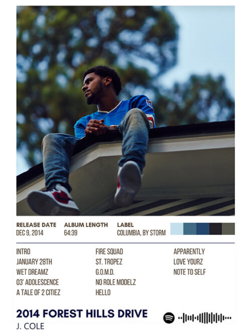 2014 Forest Hills Drive by J. Cole Album Poster
