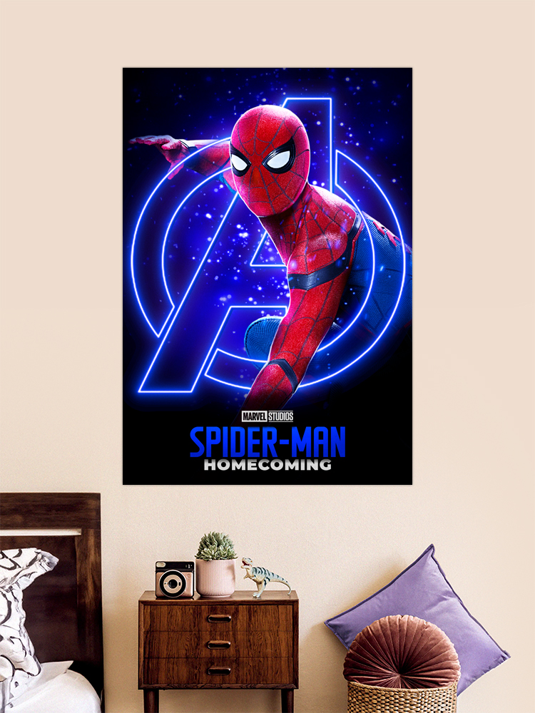 Spiderman Homecoming Neon Poster
