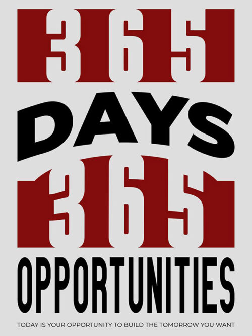 365 Days 365 Opportunities motivational Quote Poster