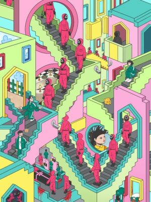 Staircase Squid Game Poster