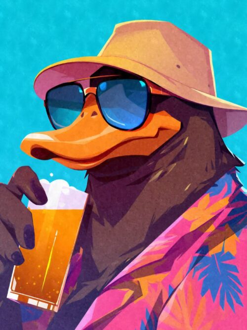 80s Retro Platypus Beer Poster