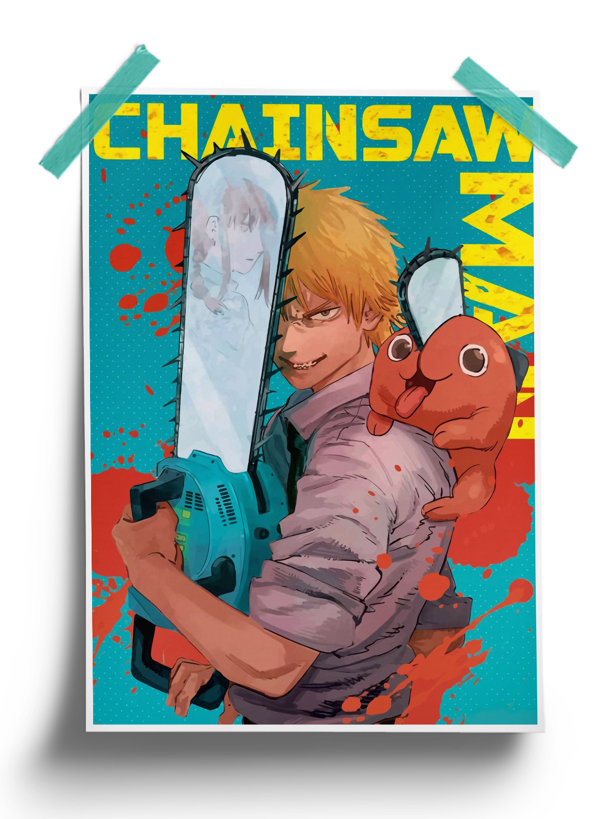 Chainsaw Man Vintage anime Poster