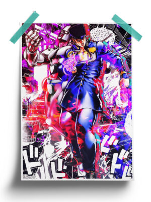 Josefumi Kujo Retro movie anime Poster | JoJo's Bizarre Adventure Posters