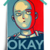 One Punch Man Saitama Retro Poster