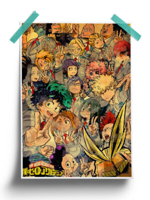 My Hero Academia vintage anime Poster
