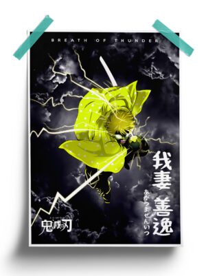 Zenitsu Agatsuma - Kimetsu no Yaiba Poster